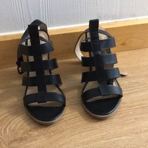 black strapy heels